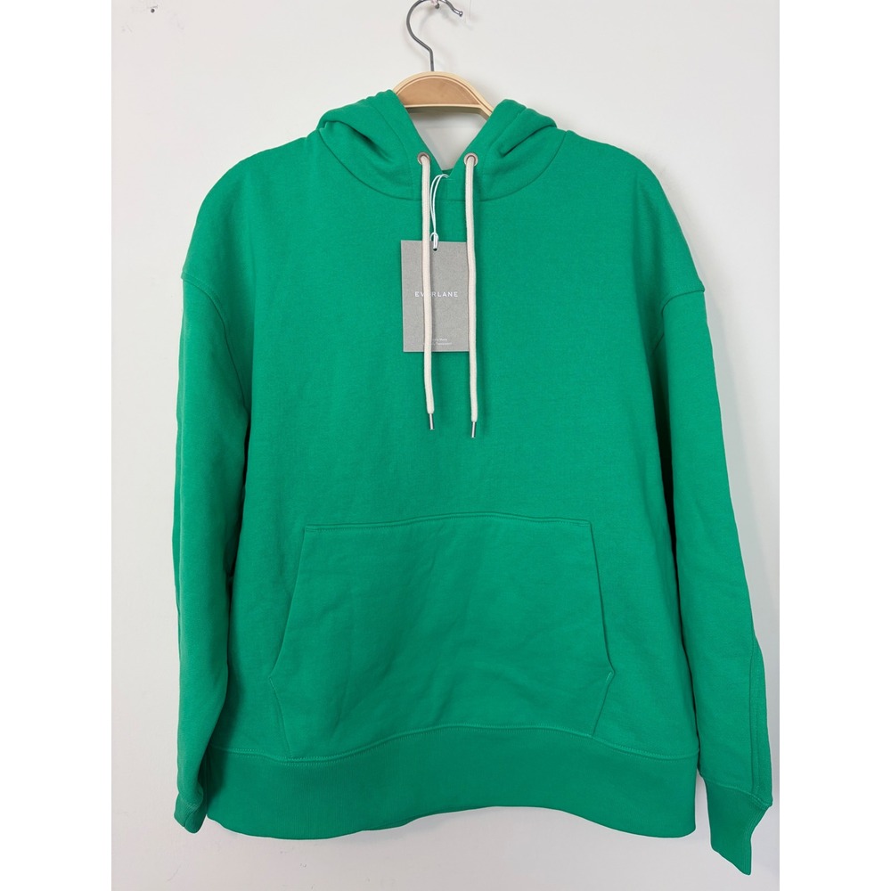 Everlane Womens Organic Cotton Pullover Hoodie Small Mint Green Casual